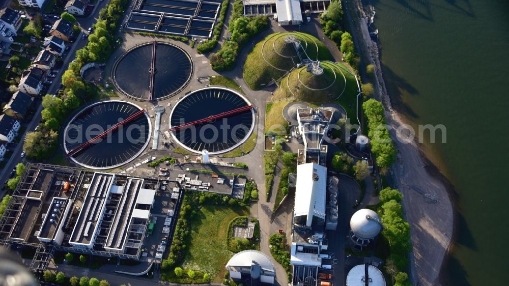 Aerial photograph Bonn - Sewage treatment plant in Bonn in the state North Rhine-Westphalia, Germany