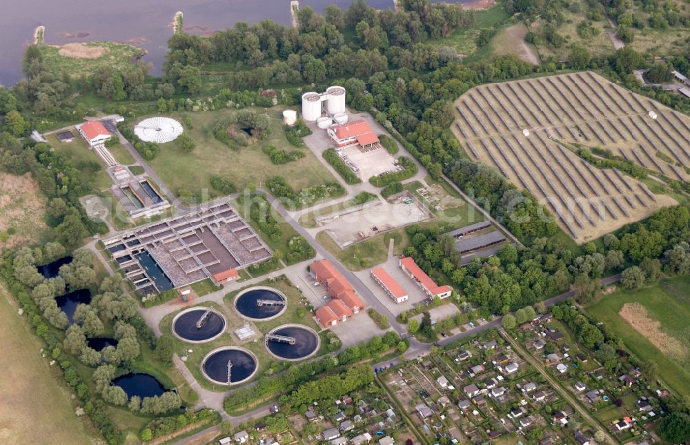 Frankfurt (Oder) from above - View on the water treatment plant in Frankfurt (Oder) in the State of Brandenburg