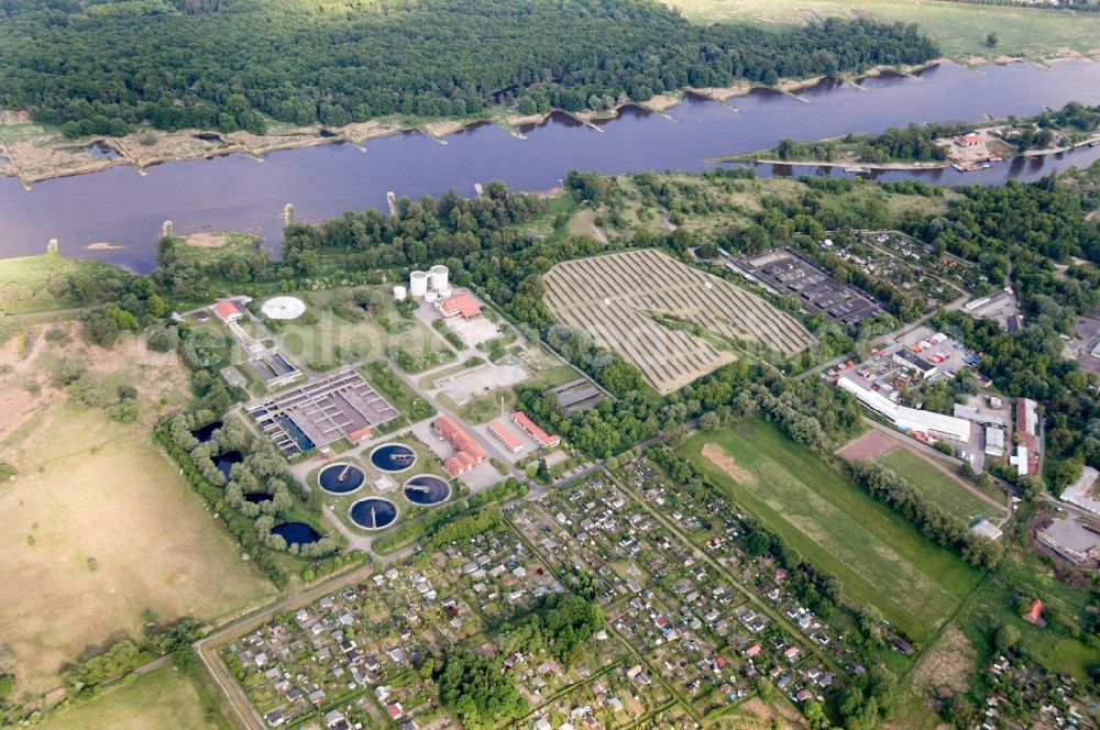 Frankfurt (Oder) from the bird's eye view: View on the water treatment plant in Frankfurt (Oder) in the State of Brandenburg