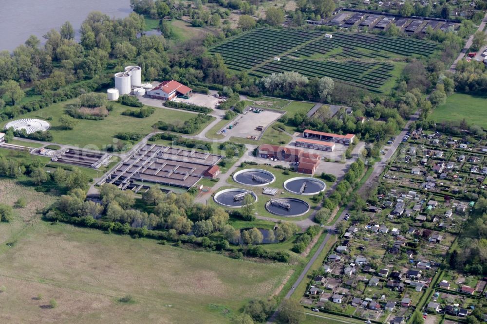 Aerial image Frankfurt (Oder) - View on the water treatment plant in Frankfurt (Oder) in the State of Brandenburg