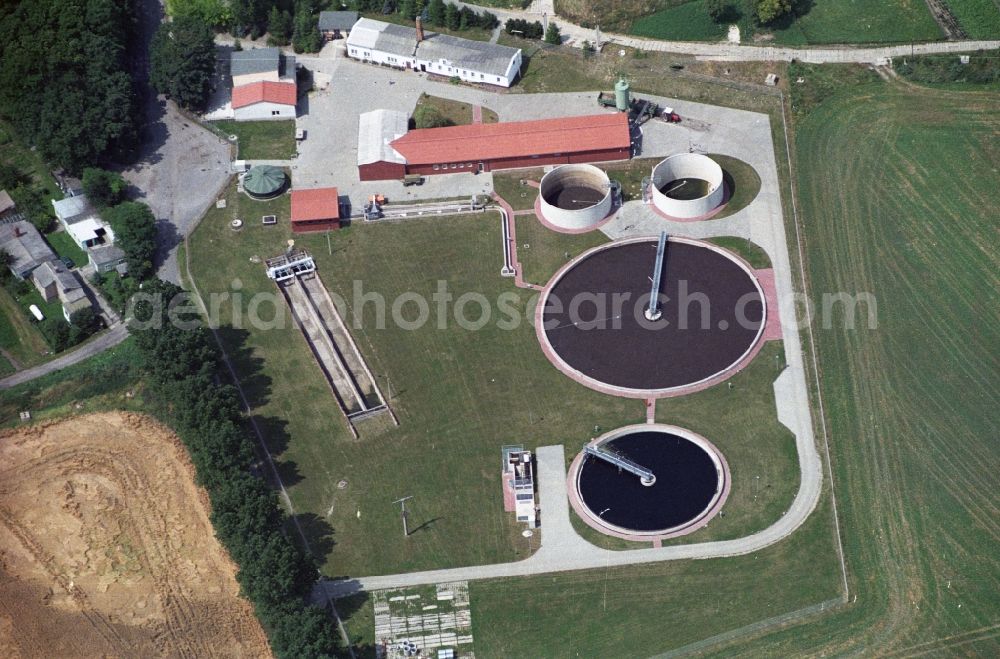 Seelow from the bird's eye view: Wastewater treatment plant for wastewater treatment in Seelow in Brandenburg