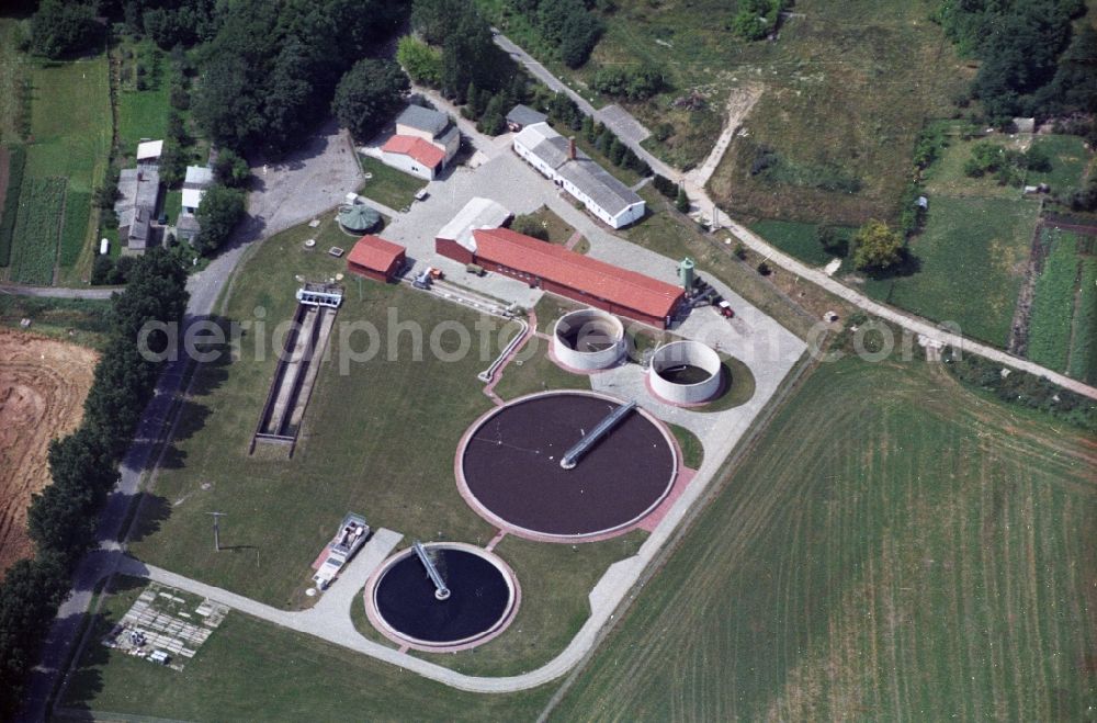 Aerial image Seelow - Wastewater treatment plant for wastewater treatment in Seelow in Brandenburg