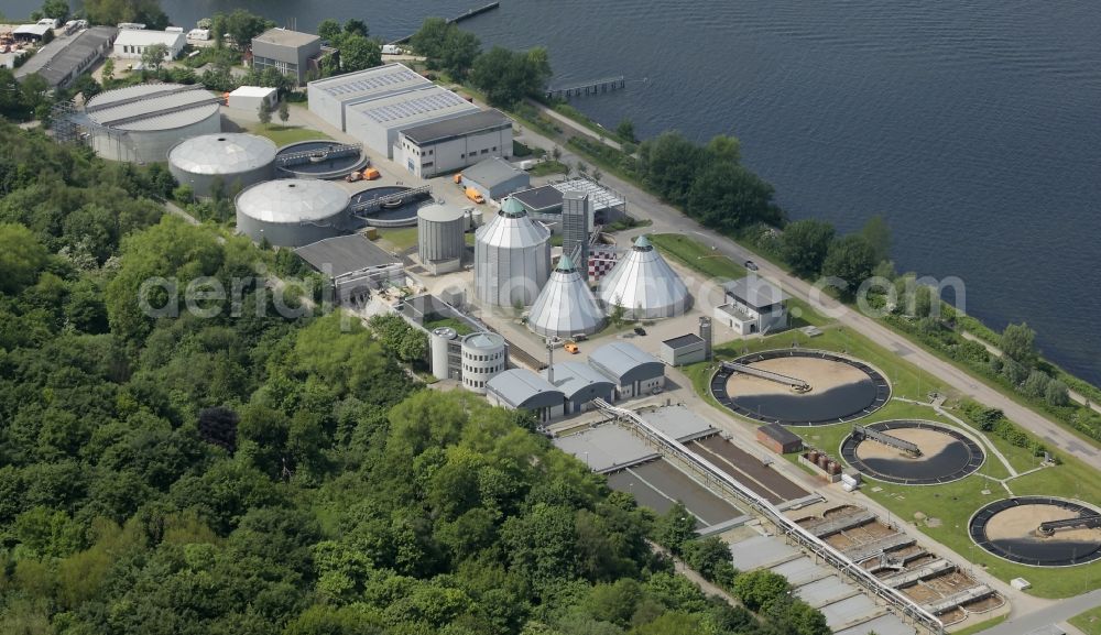 Aerial photograph Flensburg - Sewage plant basins and purification steps in Flensburg in Schleswig-Holstein