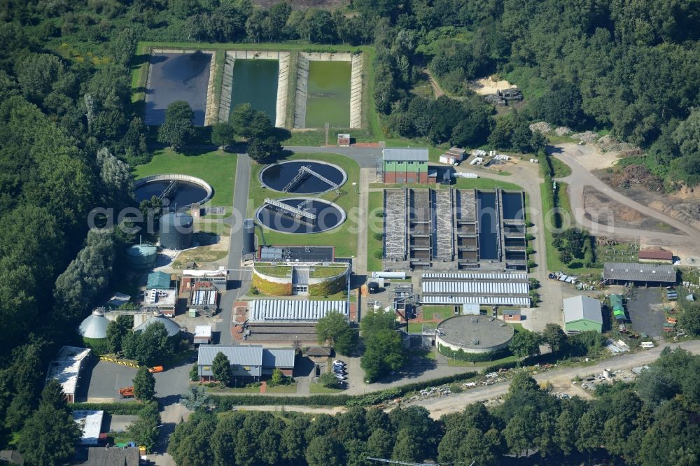 Lingen (Ems) from the bird's eye view: Sewage works for treating waste water in Lingen (Ems) in the state Lower Saxony