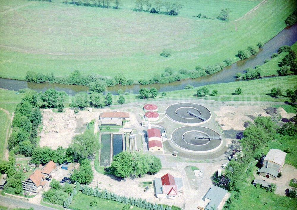 Aerial image Forst / BRB - Klärwerksneubau der Forster Stadtwerke an der Neiße in Forst / Lausitz.