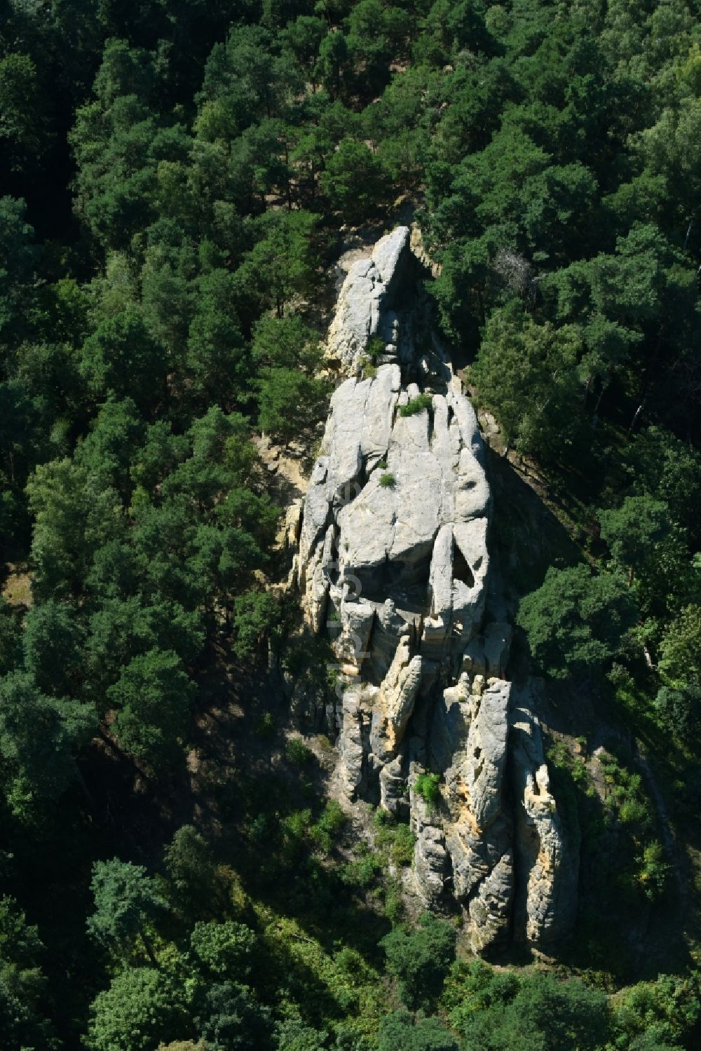 Aerial image Halberstadt - Klusfelsen in Halberstadt, in the state of Saxony-Anhalt, Germany