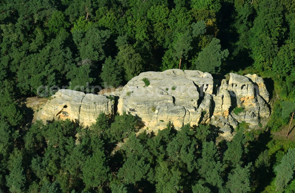 Aerial photograph Halberstadt - Klusfelsen in Halberstadt, in the state of Saxony-Anhalt, Germany