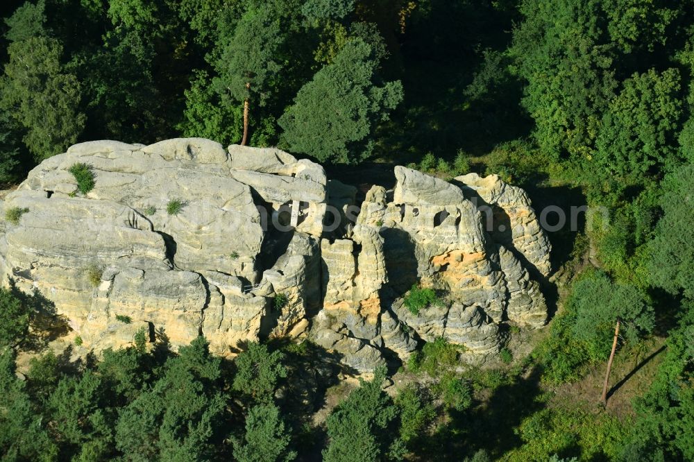 Halberstadt from above - Klusfelsen in Halberstadt, in the state of Saxony-Anhalt, Germany