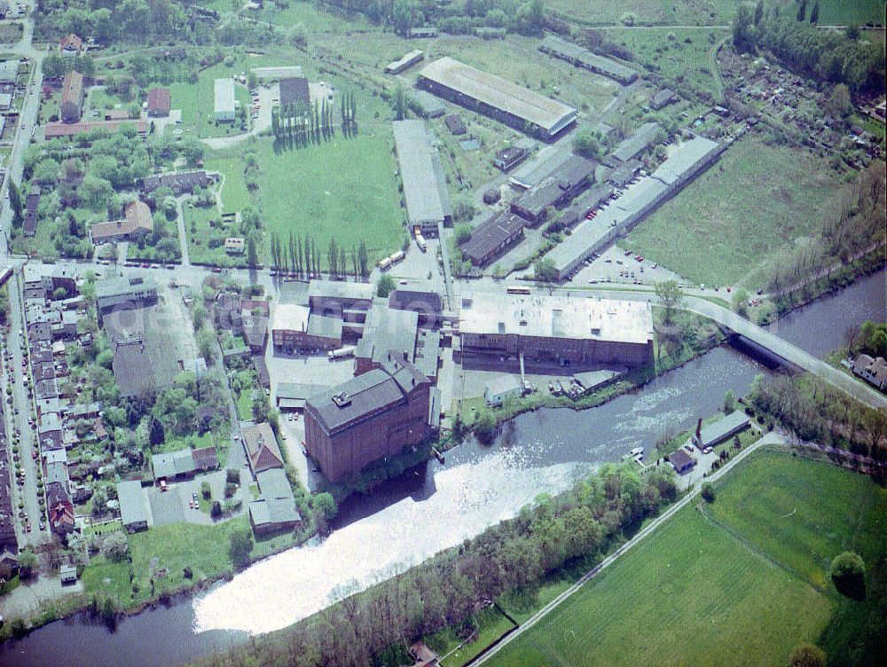 Aerial photograph Burg - Knäckebrotwerke in Burg am Elbe - Havel - Kanal.