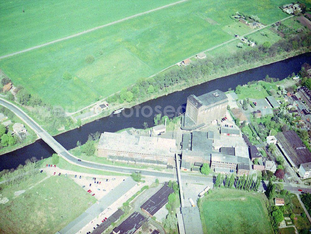 Aerial photograph Burg - Knäckebrotwerke in Burg am Elbe - Havel - Kanal.