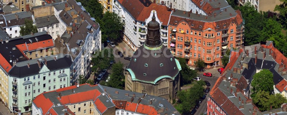 Berlin Schöneberg from above - Queen Luise Memorial Church on Gustav-Mueller-Platz in Berlin Schoeneberg