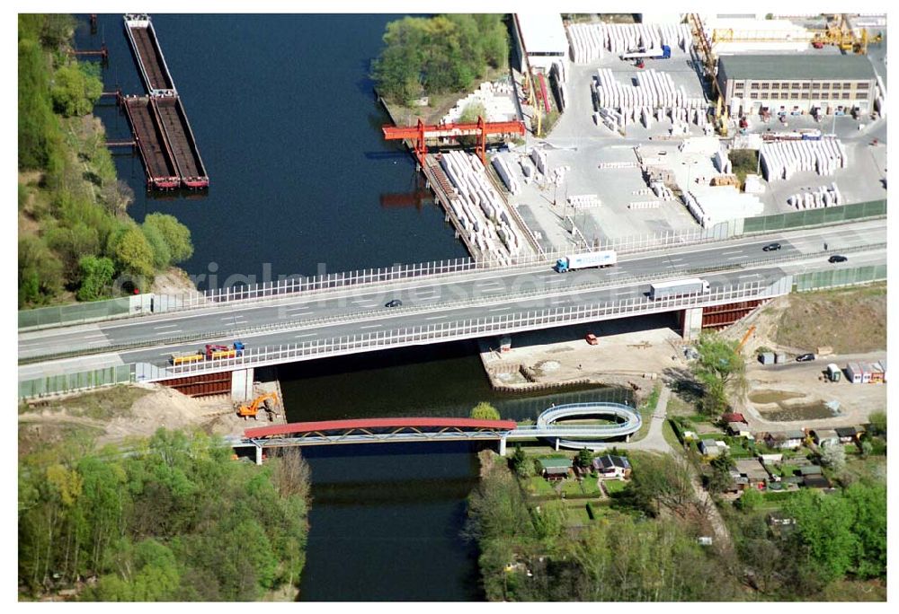 Aerial photograph Königs Wusterhausen - Autobahnbrücke am südlichen Berliner Ring A10/E55 zwischen Königs-Wusterhausen und Niederlehme