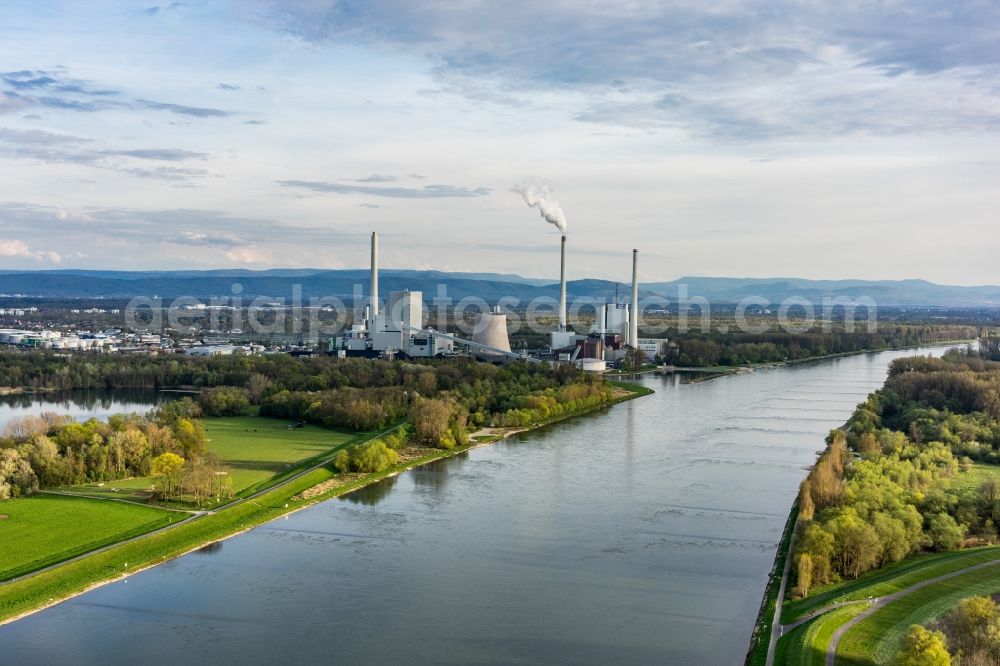 Aerial photograph Karlsruhe - Coal power plants of the EnBW in Karlsruhe in the state Baden-Wuerttemberg