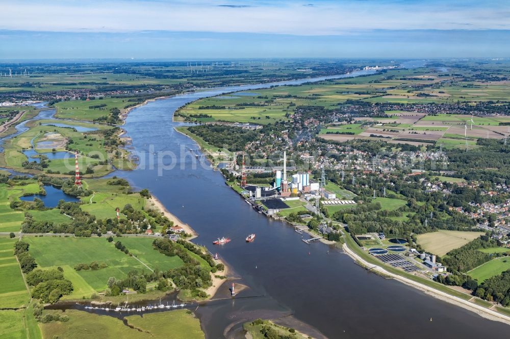 Bremen from the bird's eye view: Coal power plants of the Kraftwerk Farge in Bremen, Germany