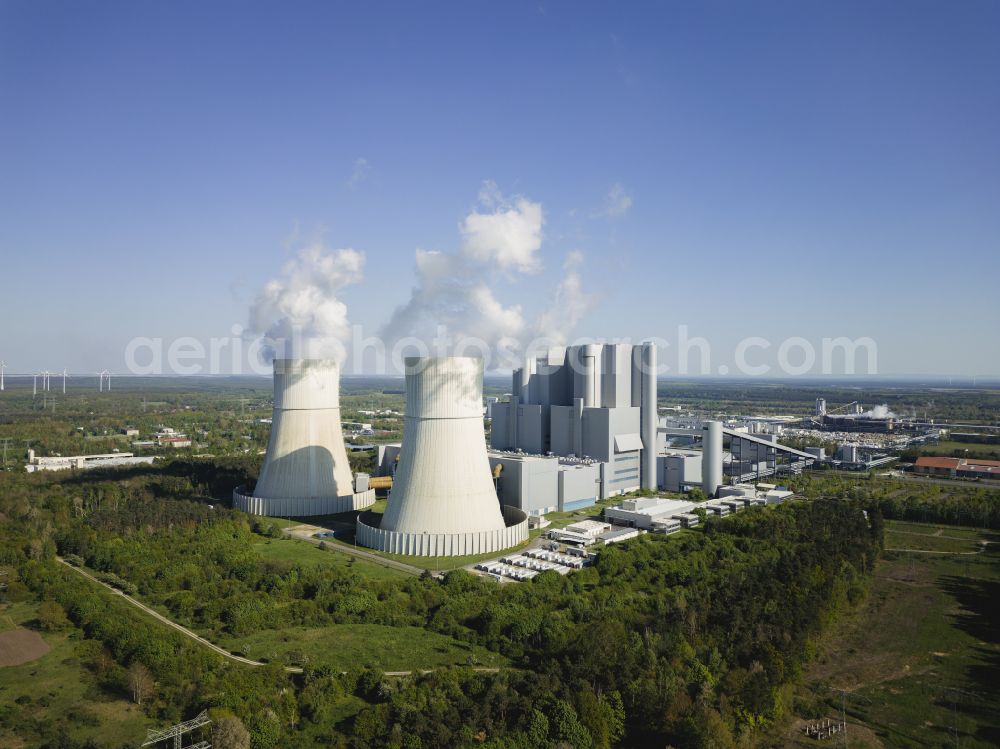 Aerial image Spremberg - Coal power plants of der LEAG Lausitz Energiekraftwerke the district Schwarze Pumpe in Spremberg in the state Brandenburg, Germany