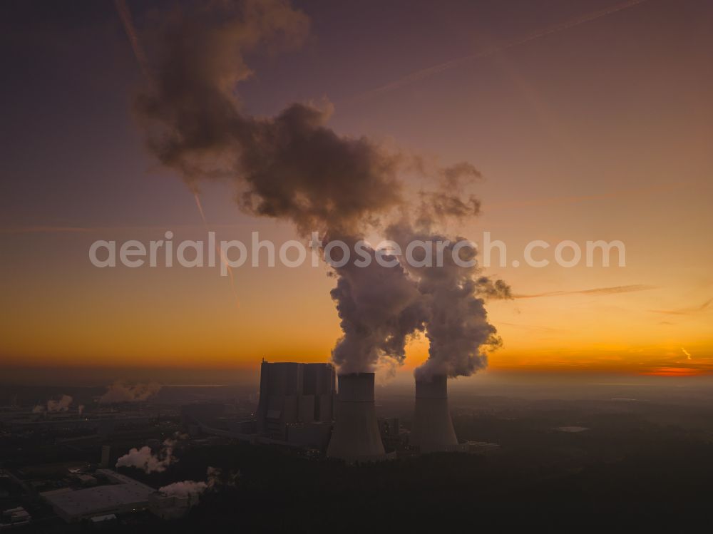 Spremberg from the bird's eye view: Coal power plants of der LEAG Lausitz Energiekraftwerke the district Schwarze Pumpe in Spremberg in the state Brandenburg, Germany