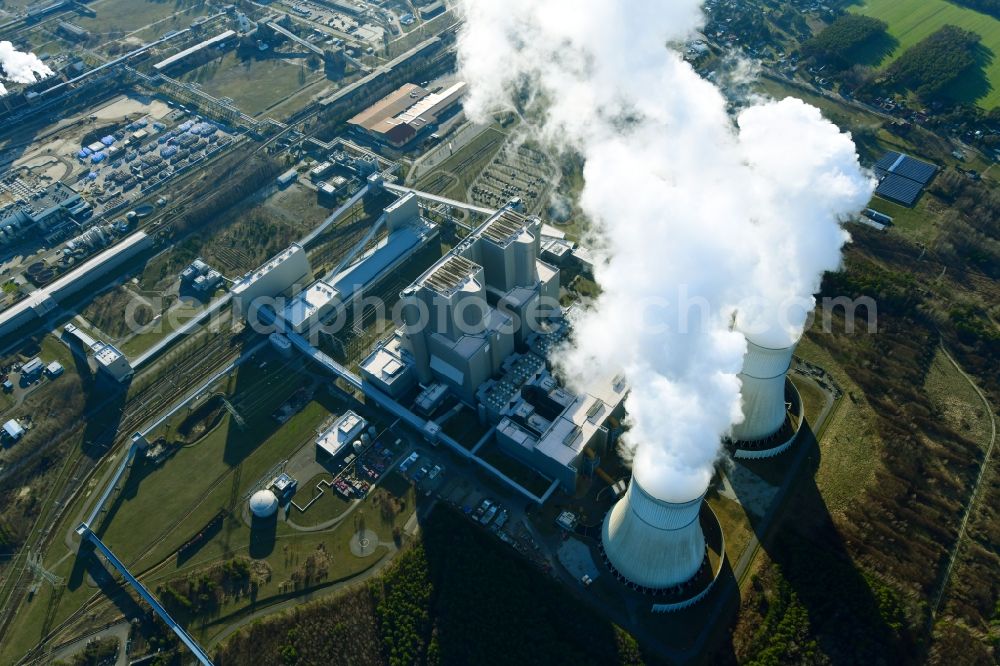 Aerial photograph Spremberg - Coal power plants of the district Schwarze Pumpe in Spremberg in the state Brandenburg, Germany