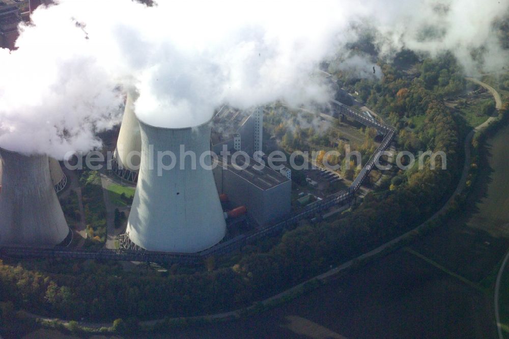 Bergheim from the bird's eye view: Coal power plants of the RWE Power AG Kraftwerk Niederaussem in the district Niederaussem in Bergheim in the state North Rhine-Westphalia, Germany