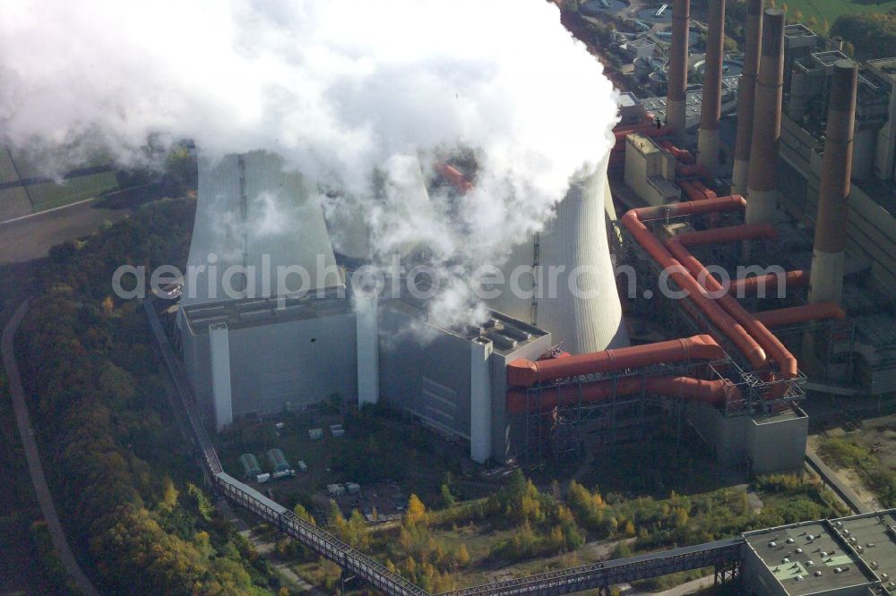 Bergheim from the bird's eye view: Coal power plants of the RWE Power AG Kraftwerk Niederaussem in the district Niederaussem in Bergheim in the state North Rhine-Westphalia, Germany