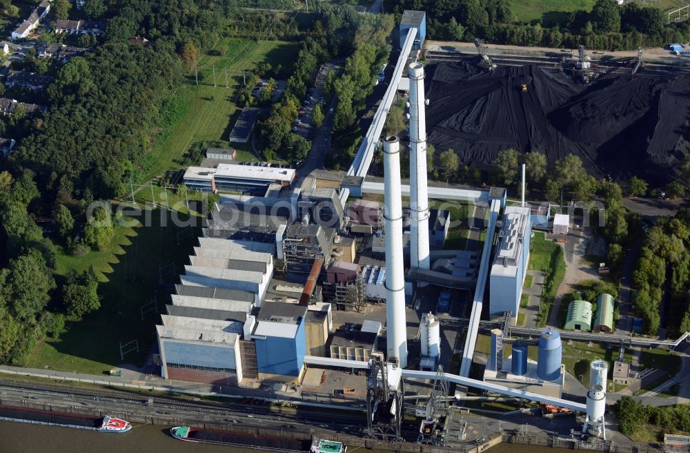 Aerial photograph Wedel - View of the Wedel Power Station at the river Elbe in Schleswig-Holstein