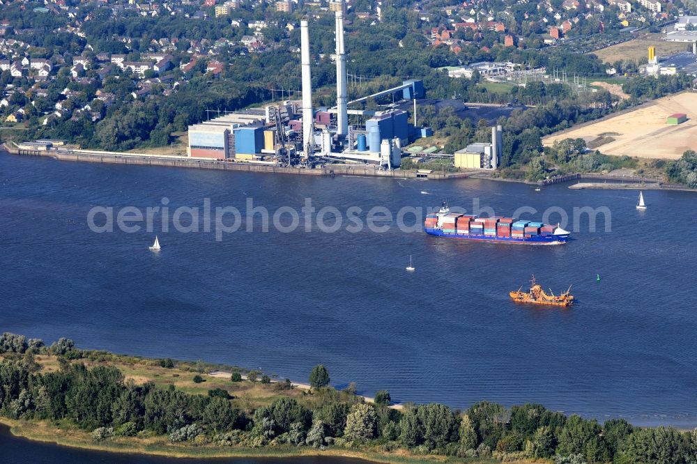 Aerial photograph Wedel - View of the Wedel Power Station at the river Elbe in Schleswig-Holstein