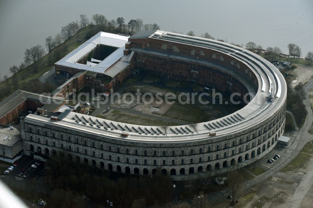 Nürnberg from above - The unfinished NS Congress Hall at the Reichsparteitags area in Nuernberg in the state Bavaria. The National Socialist Monumental Building on the Dutzendteich is home to the Documentation Center and is a protected monument