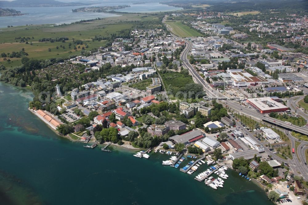 Aerial image Konstanz - Konstanz, Baden-Wuerttemberg, Germany, northern shore of Seerhein