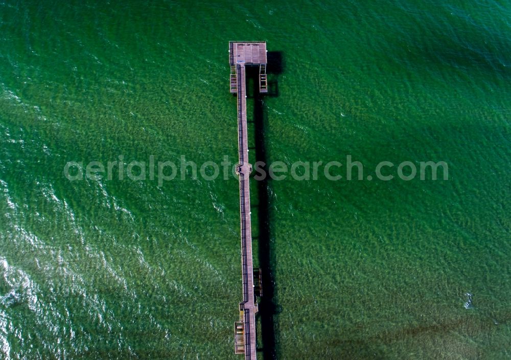 Rerik from the bird's eye view: Running surfaces and construction of the pier over the water surface . in Rerik in the state Mecklenburg - Western Pomerania, Germany