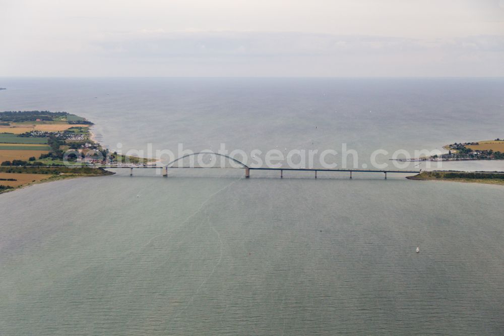 Aerial photograph Fehmarn - Construction of the pier over the water surface . on street E47 in Fehmarn on the island on street E47 of Fehmarn in the state Schleswig-Holstein, Germany