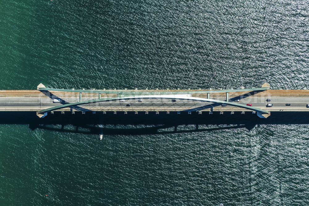 Aerial photograph Fehmarn - Construction of the pier over the water surface . on street E47 in Fehmarn on the island on street E47 of Fehmarn in the state Schleswig-Holstein, Germany