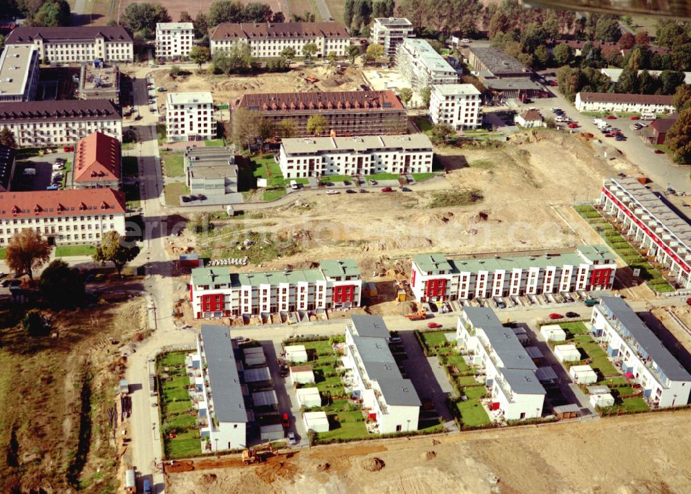 Köln from the bird's eye view: Construction site for the renovation and reconstruction of the building complex of the former military barracks in the district Junkersdorf in Cologne in the state North Rhine-Westphalia, Germany