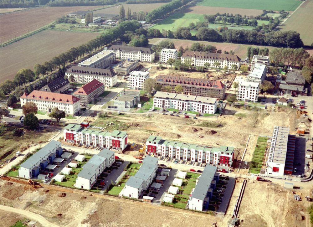 Aerial photograph Köln - Construction site for the renovation and reconstruction of the building complex of the former military barracks in the district Junkersdorf in Cologne in the state North Rhine-Westphalia, Germany