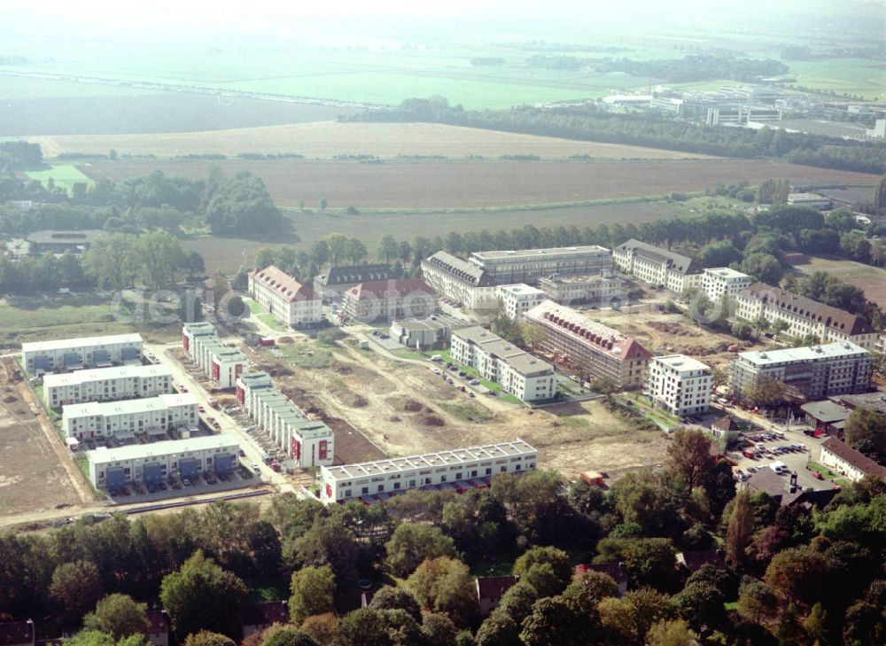 Köln from the bird's eye view: Construction site for the renovation and reconstruction of the building complex of the former military barracks in the district Junkersdorf in Cologne in the state North Rhine-Westphalia, Germany