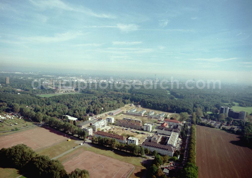 Aerial image Köln - Construction site for the renovation and reconstruction of the building complex of the former military barracks in the district Junkersdorf in Cologne in the state North Rhine-Westphalia, Germany