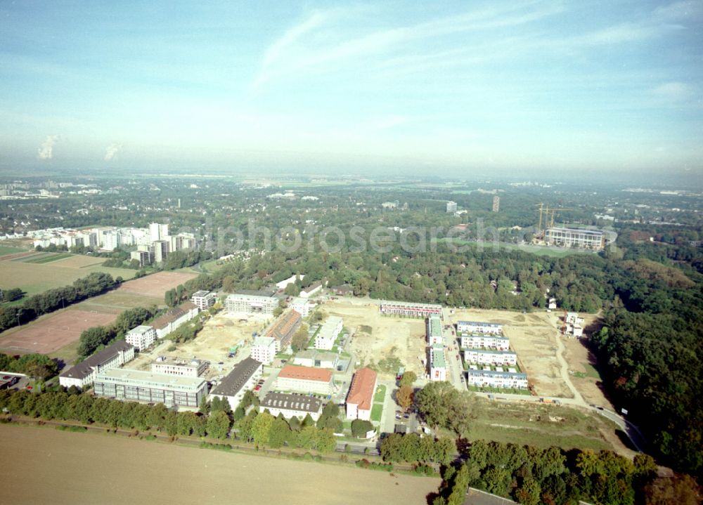 Aerial photograph Köln - Construction site for the renovation and reconstruction of the building complex of the former military barracks in the district Junkersdorf in Cologne in the state North Rhine-Westphalia, Germany