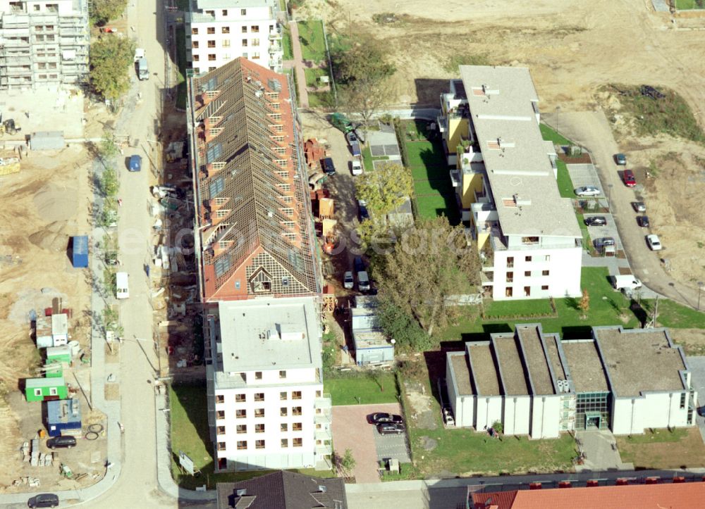 Köln from above - Construction site for the renovation and reconstruction of the building complex of the former military barracks in the district Junkersdorf in Cologne in the state North Rhine-Westphalia, Germany