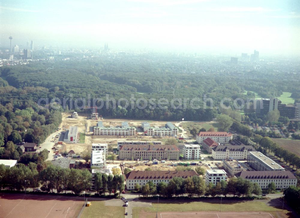 Aerial image Köln - Construction site for the renovation and reconstruction of the building complex of the former military barracks in the district Junkersdorf in Cologne in the state North Rhine-Westphalia, Germany