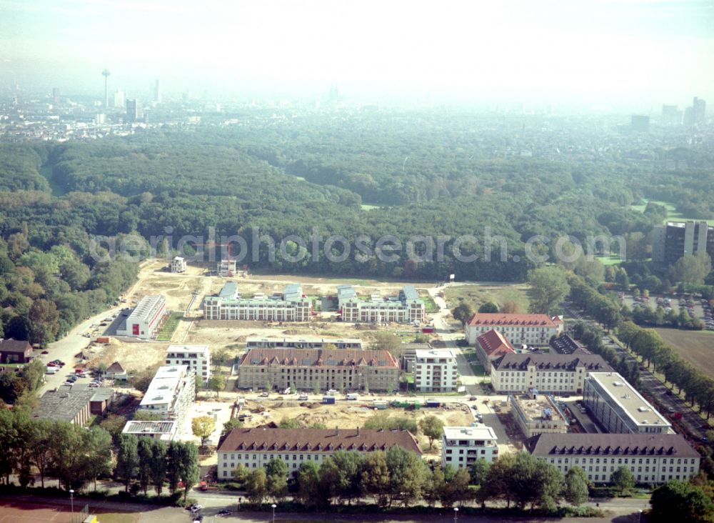 Aerial photograph Köln - Construction site for the renovation and reconstruction of the building complex of the former military barracks in the district Junkersdorf in Cologne in the state North Rhine-Westphalia, Germany