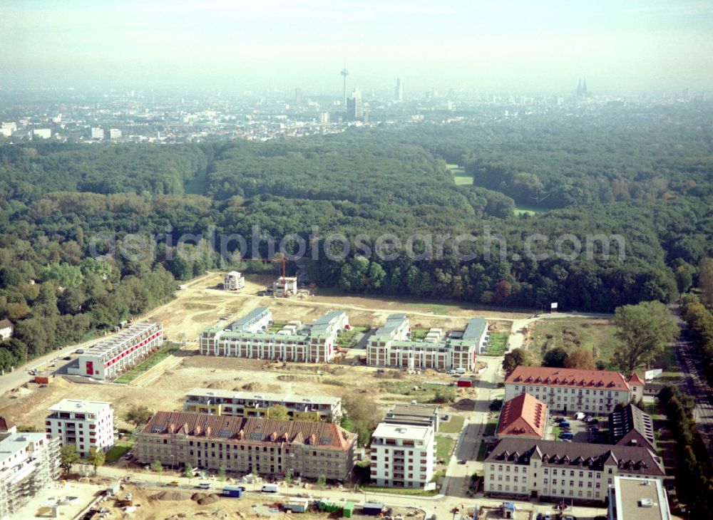 Aerial photograph Köln - Construction site for the renovation and reconstruction of the building complex of the former military barracks in the district Junkersdorf in Cologne in the state North Rhine-Westphalia, Germany