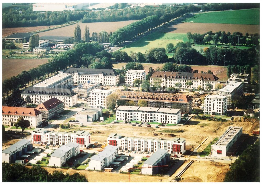 Aerial image Köln - Construction site for the renovation and reconstruction of the building complex of the former military barracks in the district Junkersdorf in Cologne in the state North Rhine-Westphalia, Germany