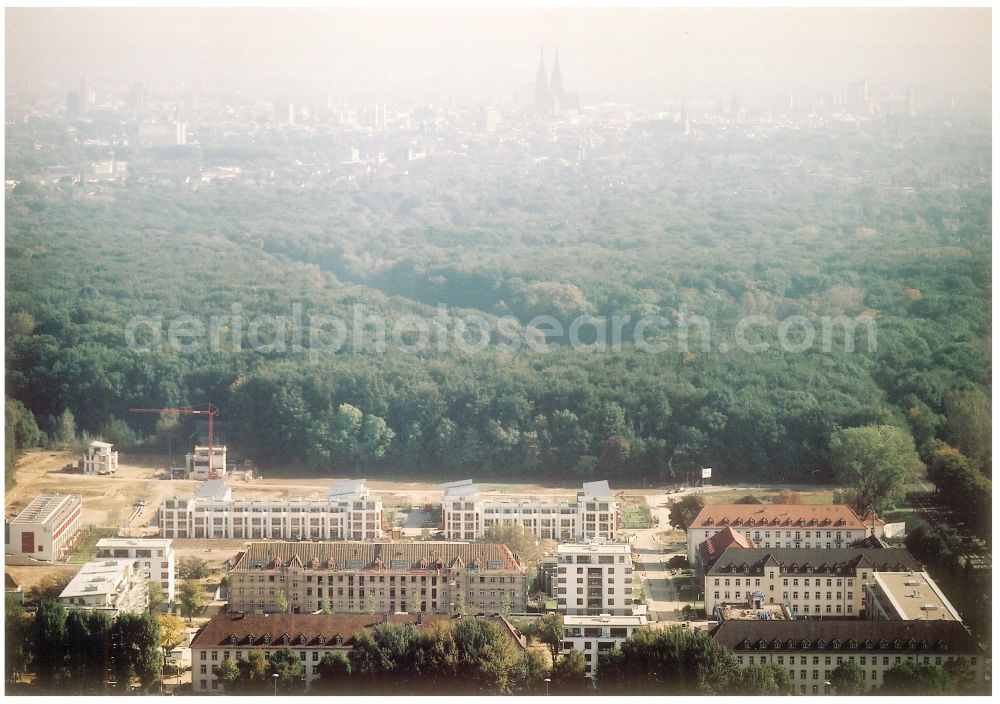 Aerial image Köln - Construction site for the renovation and reconstruction of the building complex of the former military barracks in the district Junkersdorf in Cologne in the state North Rhine-Westphalia, Germany