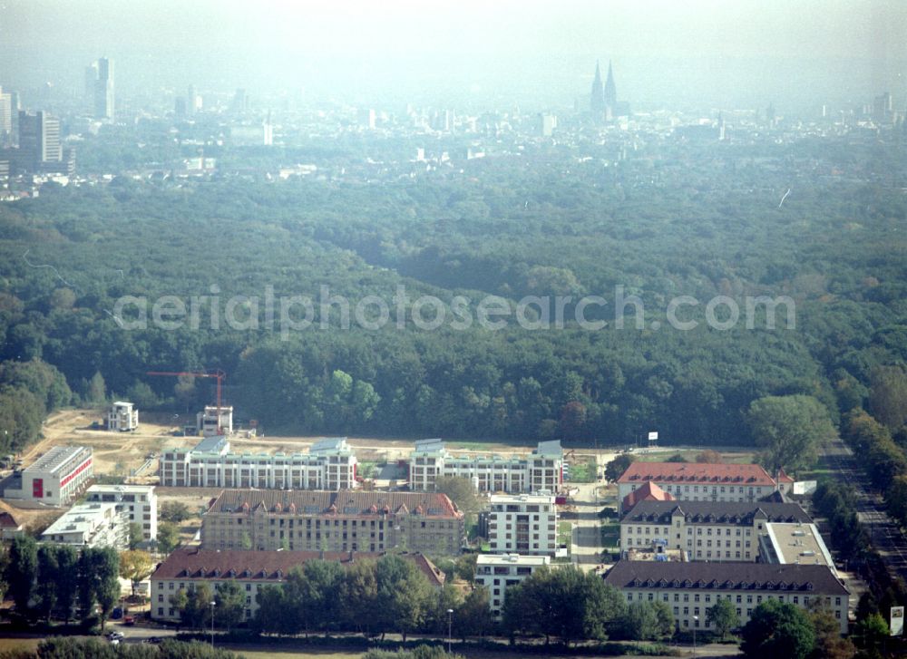 Aerial photograph Köln - Construction site for the renovation and reconstruction of the building complex of the former military barracks in the district Junkersdorf in Cologne in the state North Rhine-Westphalia, Germany