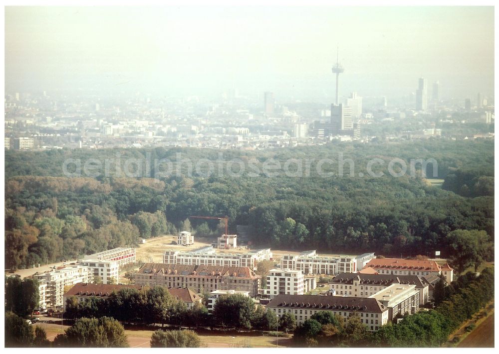 Aerial photograph Köln - Construction site for the renovation and reconstruction of the building complex of the former military barracks in the district Junkersdorf in Cologne in the state North Rhine-Westphalia, Germany