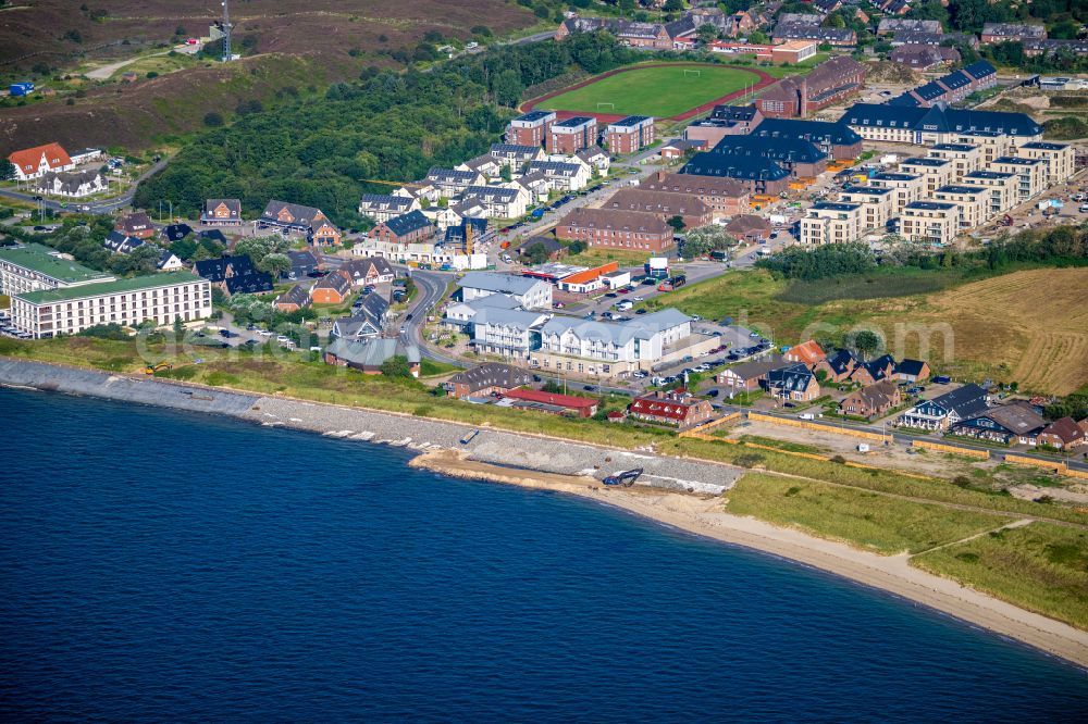 List from above - Construction site for the renovation and reconstruction of the building complex of the former military barracks List Duenenpark on street Querduenenpfad in List on the island of Sylt in the state Schleswig-Holstein, Germany