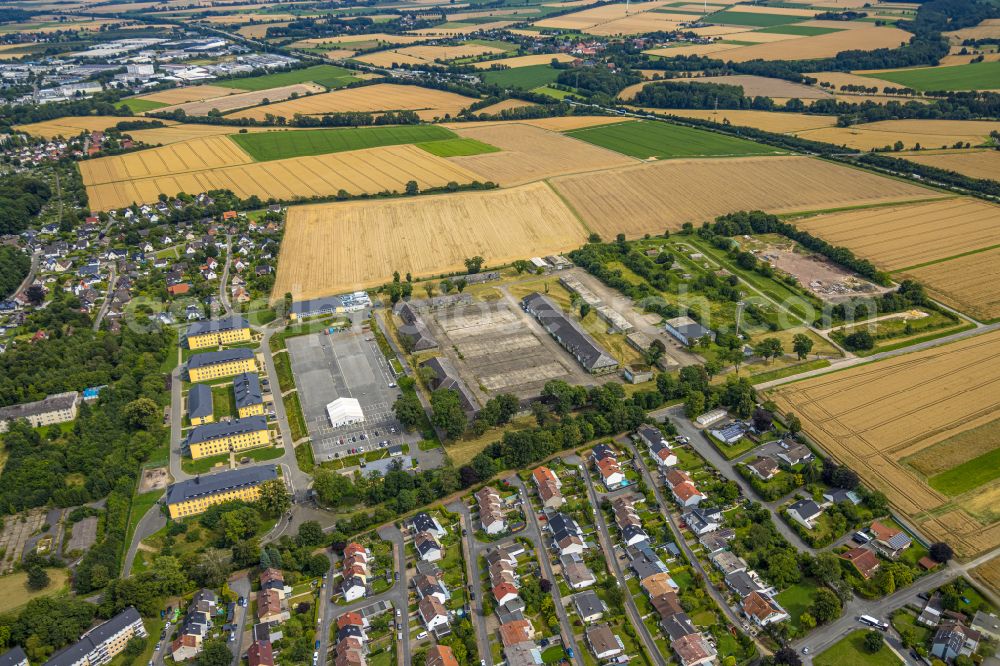 Soest from the bird's eye view: conversion construction site Building complex of the former military barracks in Soest in the state of North Rhine-Westphalia, Germany