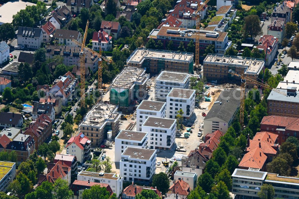Aerial photograph Ludwigsburg - Construction site for the renovation and reconstruction of the building complex of the former military barracks zu einem Wohngebiet between Jaegerhofallee and Alt-Wuertemberg-Allee in Ludwigsburg in the state Baden-Wuerttemberg, Germany