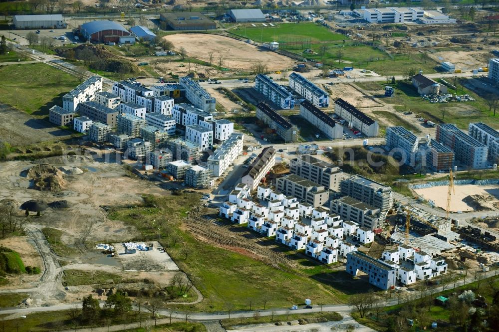 Aerial photograph Mannheim - Construction site for the renovation and reconstruction of the former US-military barracks SULLIVAN on Kaefertal Forest d in Mannheim in the state Baden-Wurttemberg, Germany