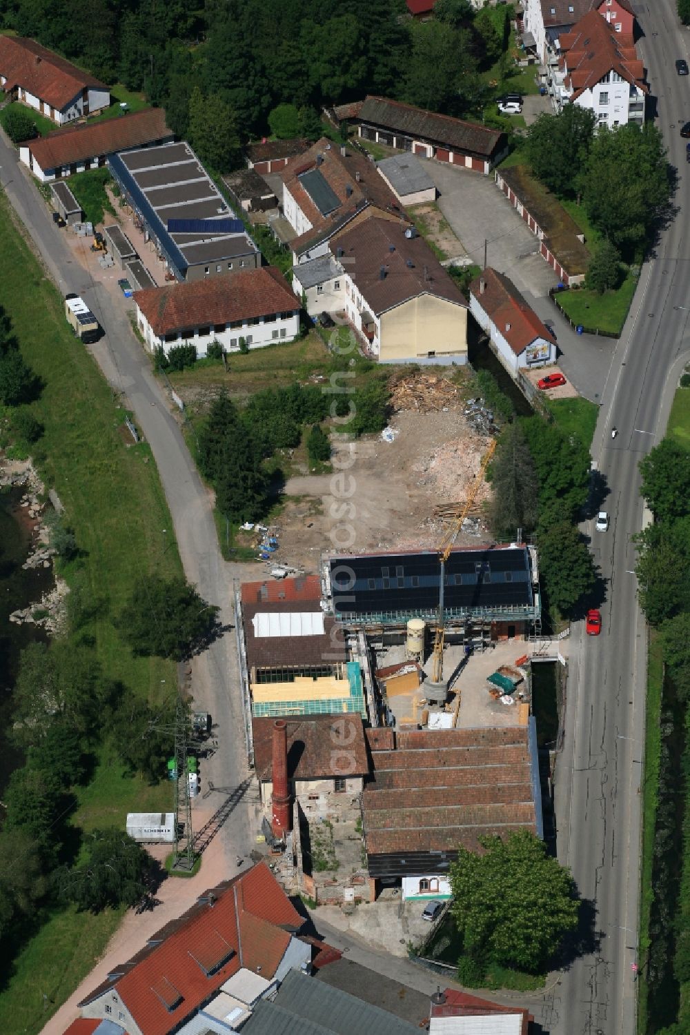 Schopfheim from the bird's eye view: Conversion surfaces on the area of the former dye factory in Schopfheim in the state Baden-Wurttemberg, Germany