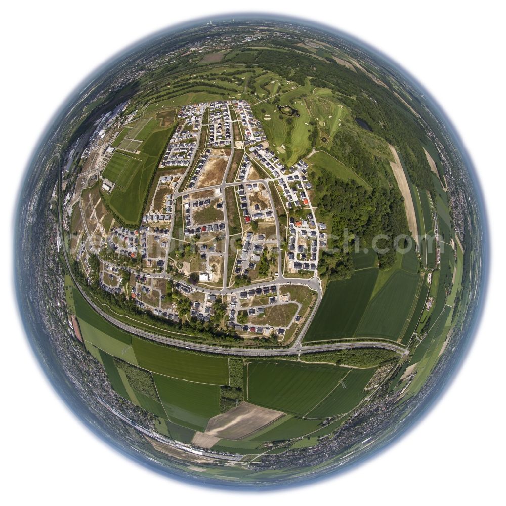 Aerial photograph Dortmund - Fish eye view conversion project Brackeler field - new housing development on the former Napier Barracks Dortmund in North Rhine-Westphalia