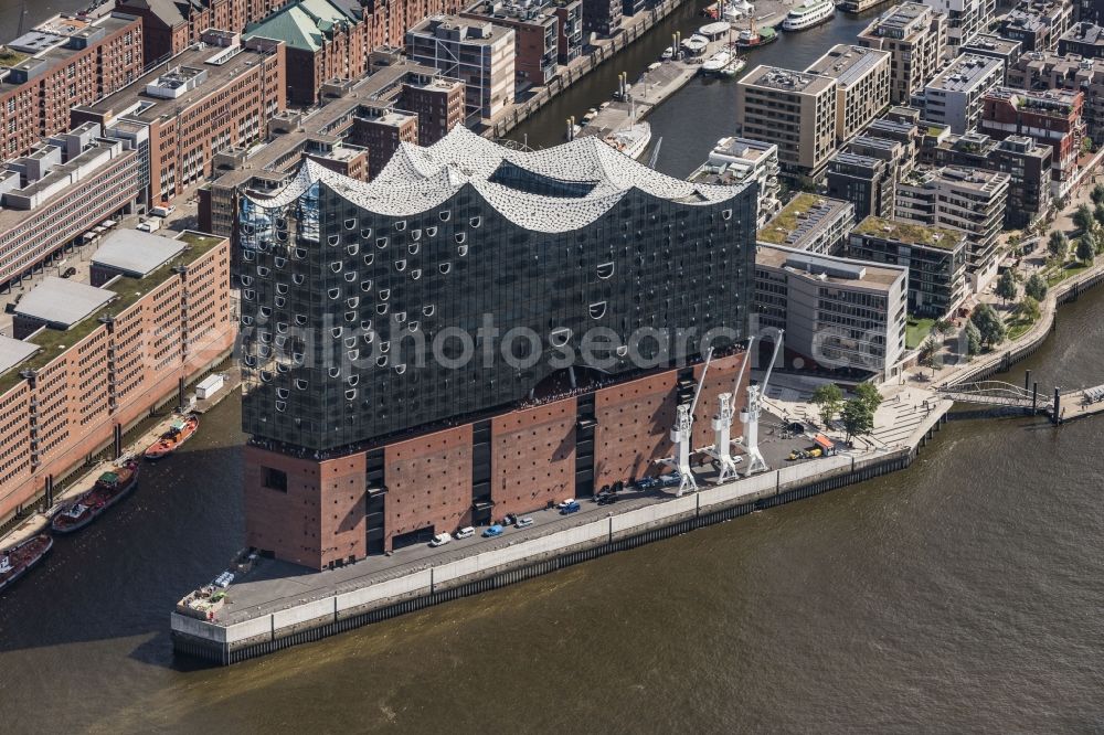 Hamburg from the bird's eye view: The Elbe Philharmonic Hall on the river bank of the Elbe in Hamburg